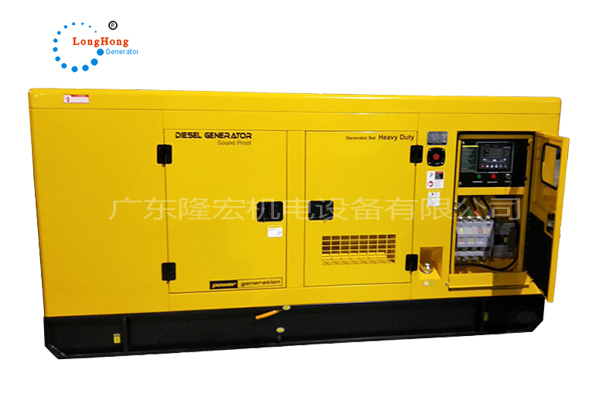 Low noise dual voltage 230/400V for 80KW silent diesel generator set in the cloud.